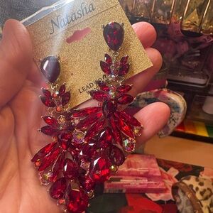 Natasha new without tags Red Ruby crystal earrings
